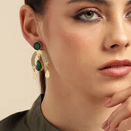 Anouk Gold-Plated Artificial Beads Beaded Contemporary Drop Earrings-picture-17