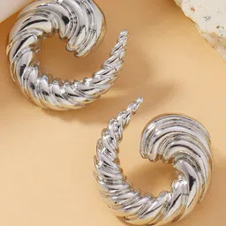 Young & Forever Brass-Plated Twisted Contemporary Shaped Studs image 1