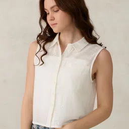 Outzidr Cotton Shirt Style Top-picture-13