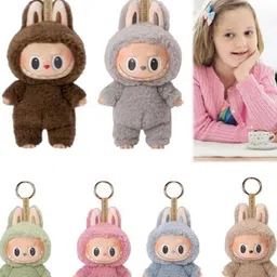 1TO FINITY Pack Of 6 Assorted Energy Labubu Doll Anime Figurine Key Chains image 3