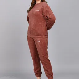 GRX Women Round Neck Long Sleeves Pure Wool Night suit-picture-24