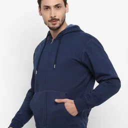 Alan Jones Men Solid Front-Open Hooded Sweatshirt image 4