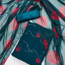 HERE&NOW Embellished Unstitched Dress Material-picture-22