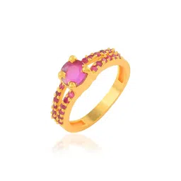 MEMOIR Men Gold-Plated Stones Studded Ring-picture-12