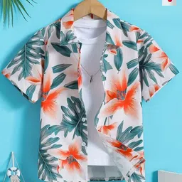 Maitri Fashion Kids Pack Of 2 Floral Printed Short Sleeves Cotton Shirt-picture-16