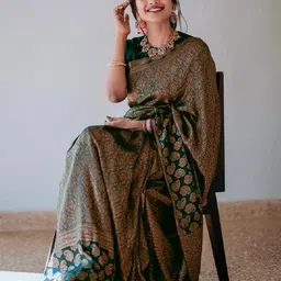 Flosive Woven Design Zari Art Silk Banarasi Saree-picture-37