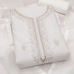 DWARKAPURI FASHION Embroidered Unstitched Dress Material-picture-14