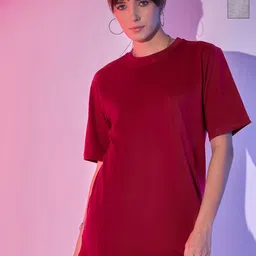 QIOA Pack Of 2 Round Neck Oversized Cotton T-shirt-picture-49