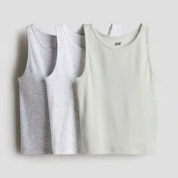 H&M 3-Pack Cotton Vest Tops-picture-35