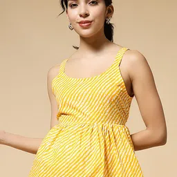 Womenster Women Leheriya Printed Cotton Peplum Top-image-69