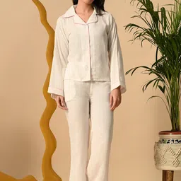 Unifringe Women Lapel Collar Night suit-image-84