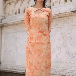 Moda Rapido Women Floral Printed Chanderi Silk Kurta-picture-24