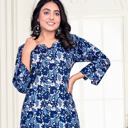 EKISHA Women Floral Printed Pure Cotton Kurti-image-14