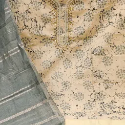 SAINOOR Embellished Semi-Stitched Dress Material image 2