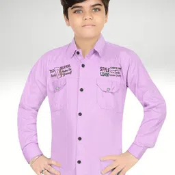 FASHION GRAB Boys Classic Regular Fit Spread Collar Solid Cotton Casual Shirt-picture-46