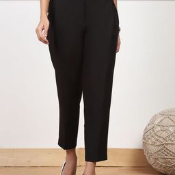 Biba Women Relaxed High-Rise Regular Fit Formal Trousers-picture-45