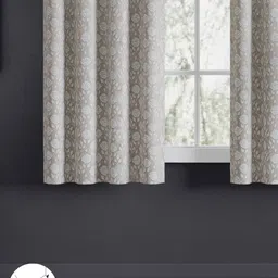 haus & kinder Signature Moonlace Drape Grey Jacquard 2 Pcs Room Darkening Window Curtains image 2