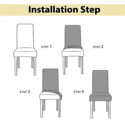 FAVRIA Set Of 7 Beige & Grey Chair Cover With Table Cover image 4