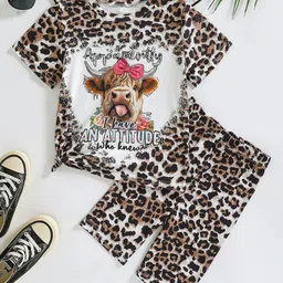 Xsole Girls Printed T-shirt with Shorts-picture-34