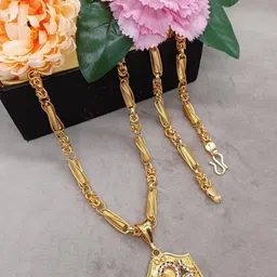 SHANKHRAJ MALL Unisex Gold-Plated Pendants with Chains-picture-35