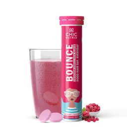 Chicnutrix Bounce+Glow - Effervescent Biotin + Selenium + Amino Acids, Effervescent Japanese Glutathione 500 mg + Vitamin C, Hairfall Control, Spot Reduction, Bouncy Hair & Glowing Skin - 40 Effervescent Tablets - Raspberry & Strawberry Lemon Flavour image 5