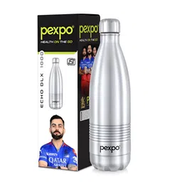 Pexpo Silver-Toned Single Stainless Steel Water Bottle-image-63