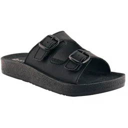 Aeroblu Women Textured Open Toe Flats With Buckles image 2