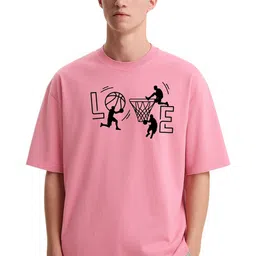 Fashnobic Men Dri-FIT Trendy Love Printed Round Neck Cotton Oversized T-shirt-picture-21