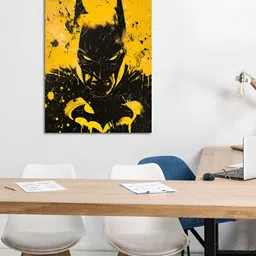 Craftnest creations Yellow & Black Single Piece Canvas Abstract Wall Paintings image 3