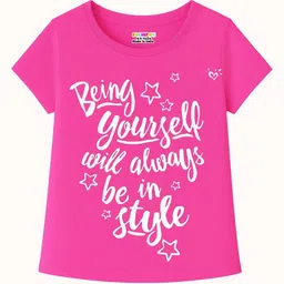 KUCHIPOO Girls Pack of 5 Typography Printed T-shirt image 5