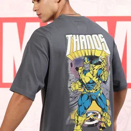 HIGHLANDER Men Graphic Printed Round Neck Cotton Oversized Thanos T-shirt-picture-38
