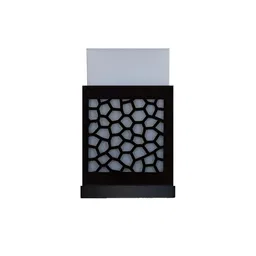 Gojeeva Black 2 Pieces Textured Wooden Square Shaped Wall Lamps image 4