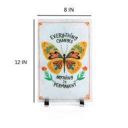 posh n plush Everything Changes Nothing Is Permanent Multicolour Marble Showpiece image 2