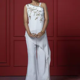 GloballyRonakRBafna Embellished Top With Palazzo Co-Ords-image-72