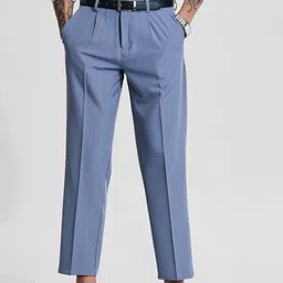 Snitch Men Smart Slim Fit Pleated Trousers-image-94