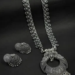 NAMAN ARTS Silver Plated Oxidised Jewellery Set-image-18