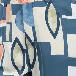 Crimsoune Club Geometric Printed Notched Lapel Collar Shirt With Trousers image 2