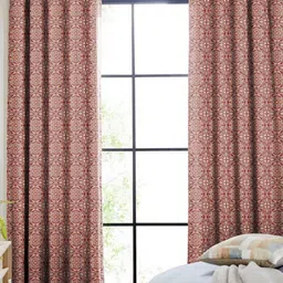 CASABLEU Maroon & Beige 2 Pieces Ethnic Motifs Printed Room Darkening Door Curtains-picture-48