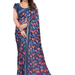 Moda Rapido Blue Poly Georgette Embellished Sarees-picture-11