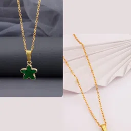 SZN Women Set Of 2 Brass Gold-Plated Minimal Necklace-picture-13