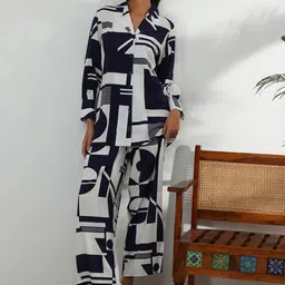 Libas Printed Shirt With Palazzos Co-Ords image 5