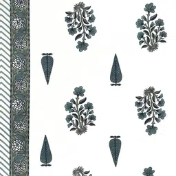 Sangria White & Grey Printed 210 TC Double Bedsheet With 2 Pillow Cover- 2.74 m x 2.28 m image 3