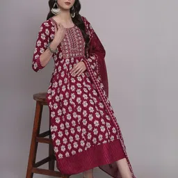 Angkor Women Maroon Viscose Rayon Kurtas-picture-27