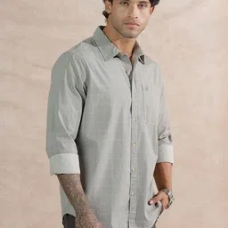 WROGN Checked Spread Collar Comfort Slim Fit Cotton Shirt-image-64