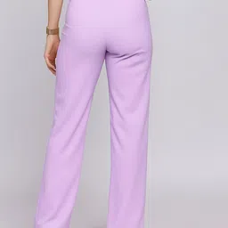 NU CLOTHS Women High-Rise Flat-Front Regular Trousers image 4