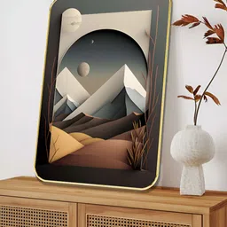 Myntra Elegant Homes Grey & Brown Printed Wooden Wall Art image 2