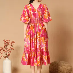 Femvy Floral Print Fit & Flare Midi Dress image 3