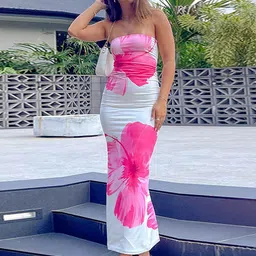 StyleCast Women Floral Printed Bandeau Maxi Dress-image-22