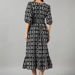 Jash Creation Women Black Crepe Printed Anarkali Kurtas image 4