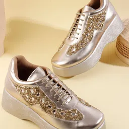 THE WHITE POLE Women Textured Sneakers-picture-43